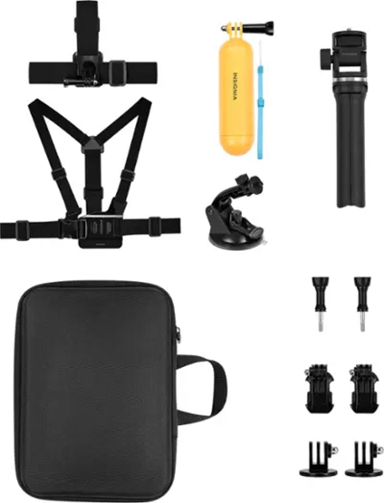 (MSRP $39.99) Insignia 12-Piece GoPro Accessory Kit –Mounts & Straps for Cameras