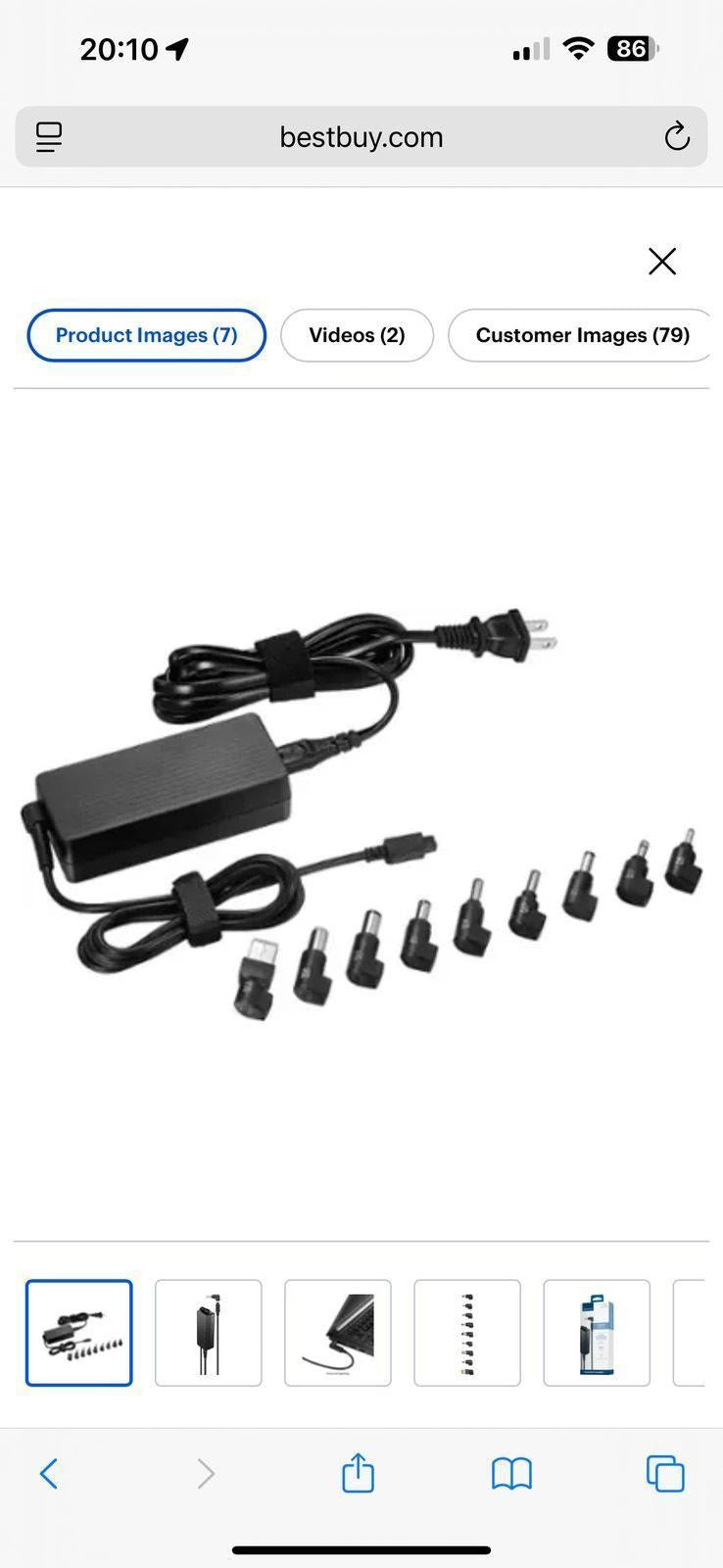 (NEW MSRP $59.99) Insignia universal 65W laptop charger, black - brand-new
