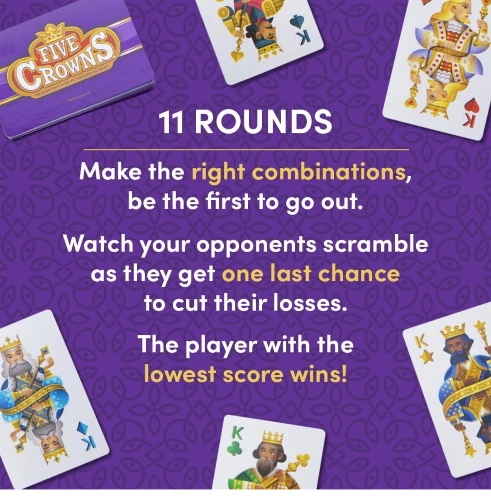 (MSRP $19.99) Five Crowns – 5‑Suited Rummy‑Style Card Game for Ages 8+