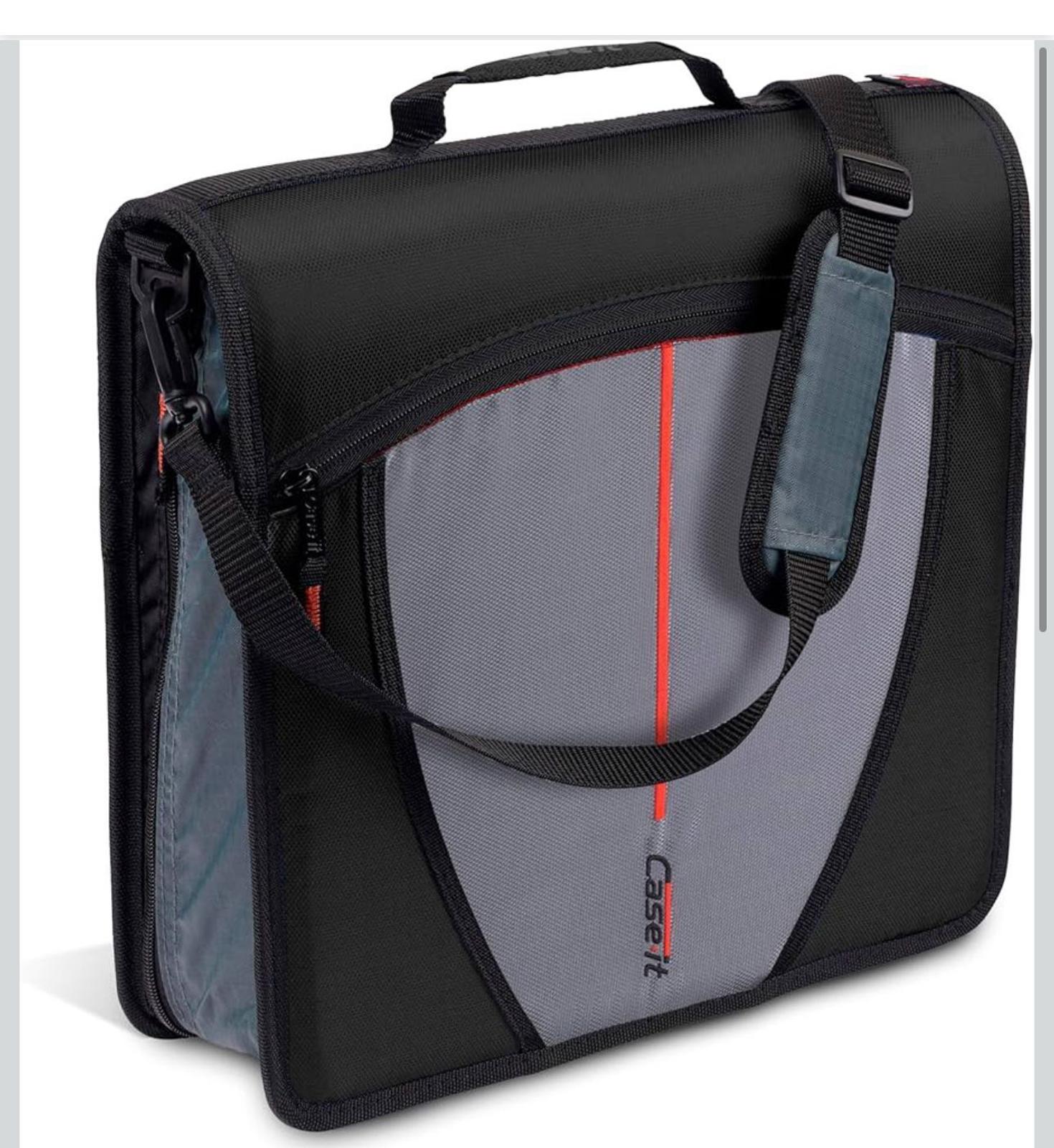 (NEW MSRP $24) Case-it Mighty Zip Tab Zipper Binder, 3" O-Ring with 5-Color tabs