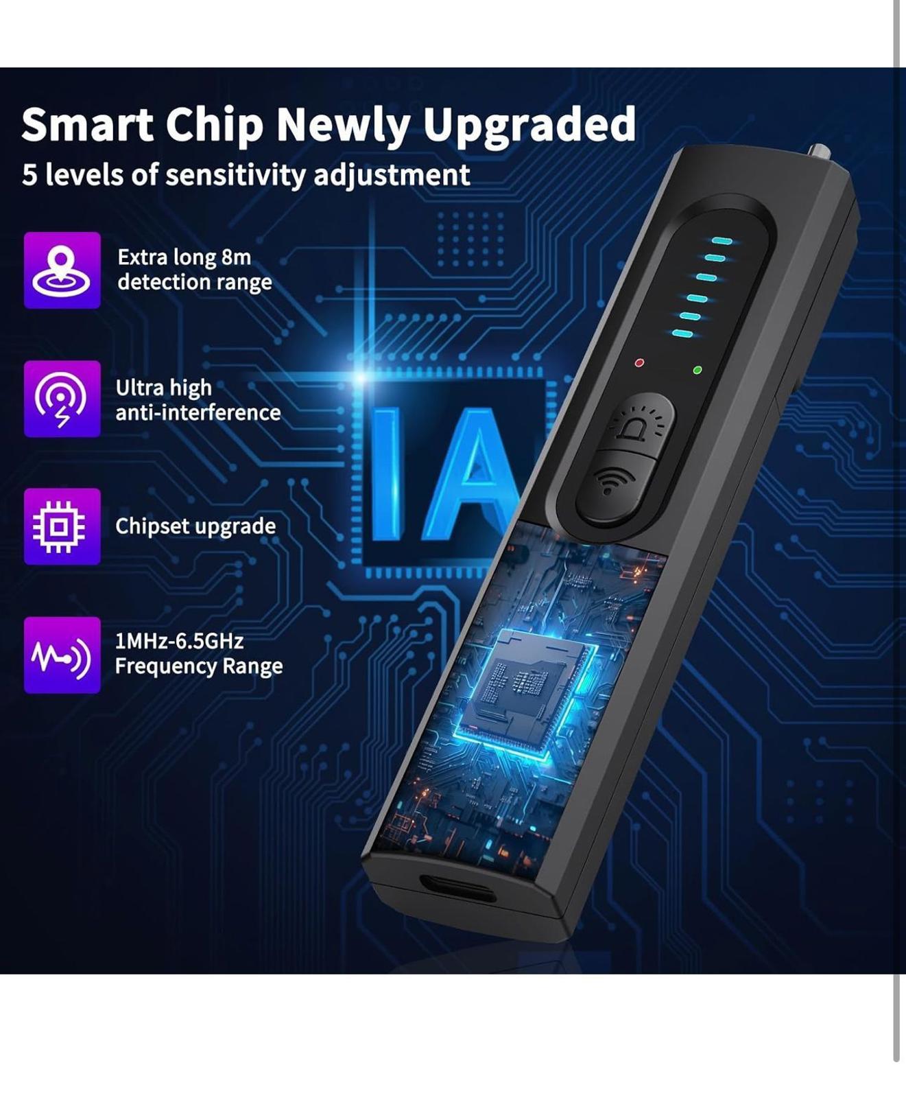 (NEW $34) Spy Camera Detector, Hidden Device Finder. Check AirBnBs, rentals, etc