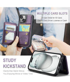 (NEW, MSRP $16.99) iPhone 15 Wallet Case with Card Holder, RFID Block, Kickstand
