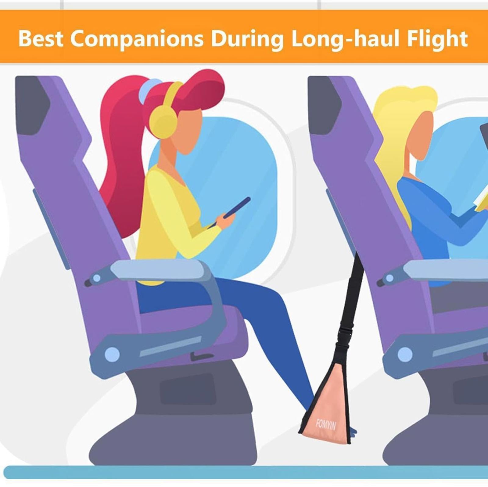 (NEW, MSRP $21.99) Airplane Memory-Foam Travel Footrest Hammock, Portable