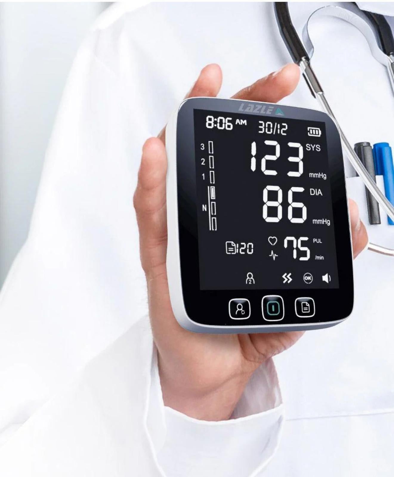 (NEW MSRP $99.99) Smart BP monitor, adjustable cuff, 200-memory, case