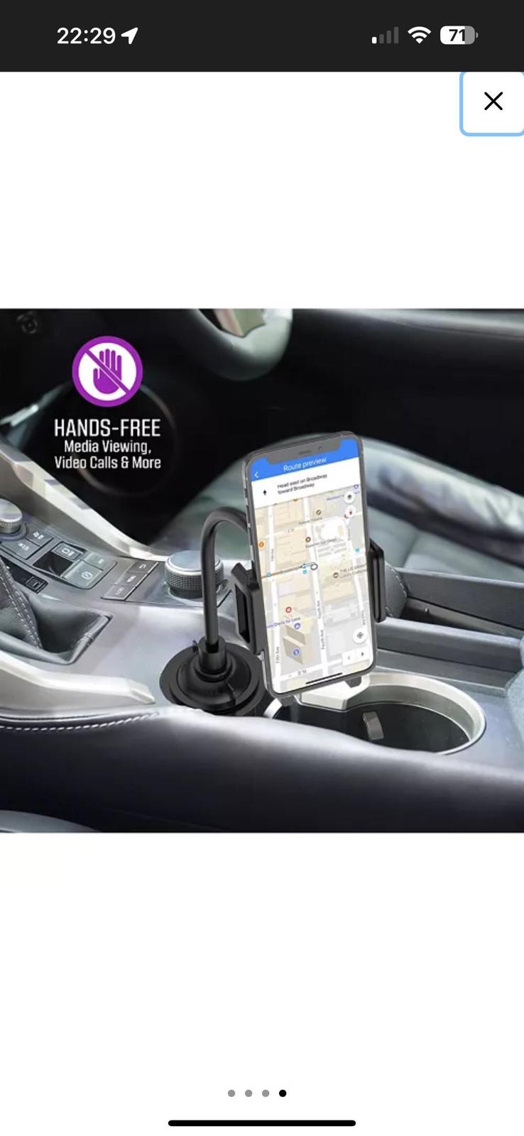 (NEW, $25 MSRP) FlexiView Car Cup Holder Phone Mount, Gooseneck Phone Holder