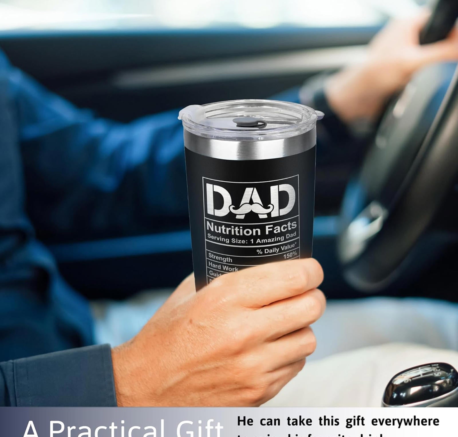 (MSRP $23.99) 20 oz Vacuum Tumbler – Insulated, Leak‑Proof, Dad Gift-Ready