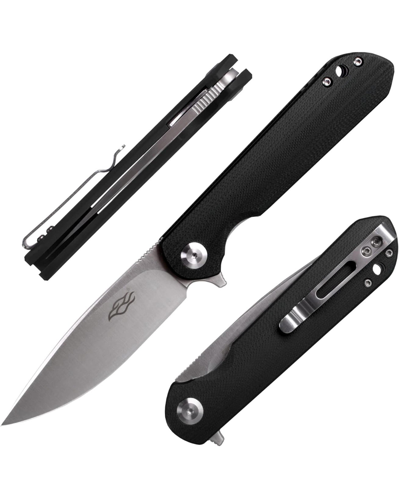 (MSRP $39.99) Firebird Ganzo FH41S-BK Folding Knife, D2 Steel Blade, G10 Handle