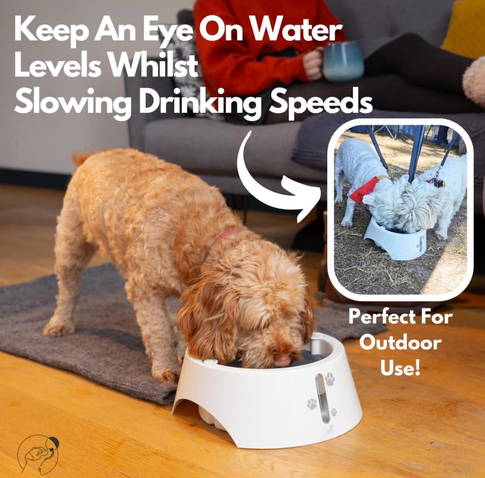 (MSRP $31.99) BARKING&MAD 2.1L No-Spill Dog Water Bowl