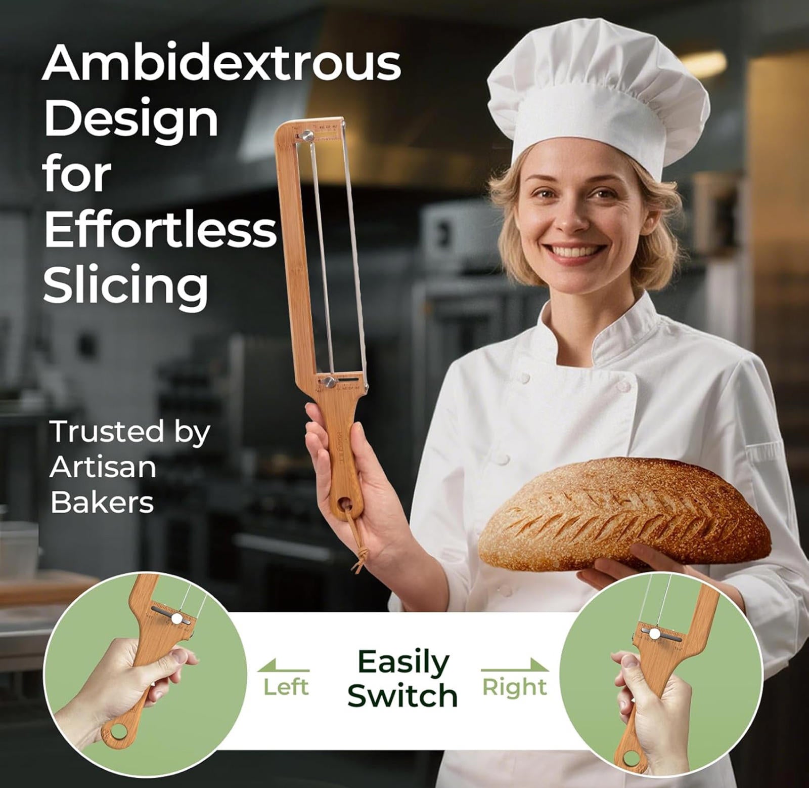 (NEW MSRP $39.99) Keechee Adjustable Bread Slicer Bread Knife 9″ Serrated Blade