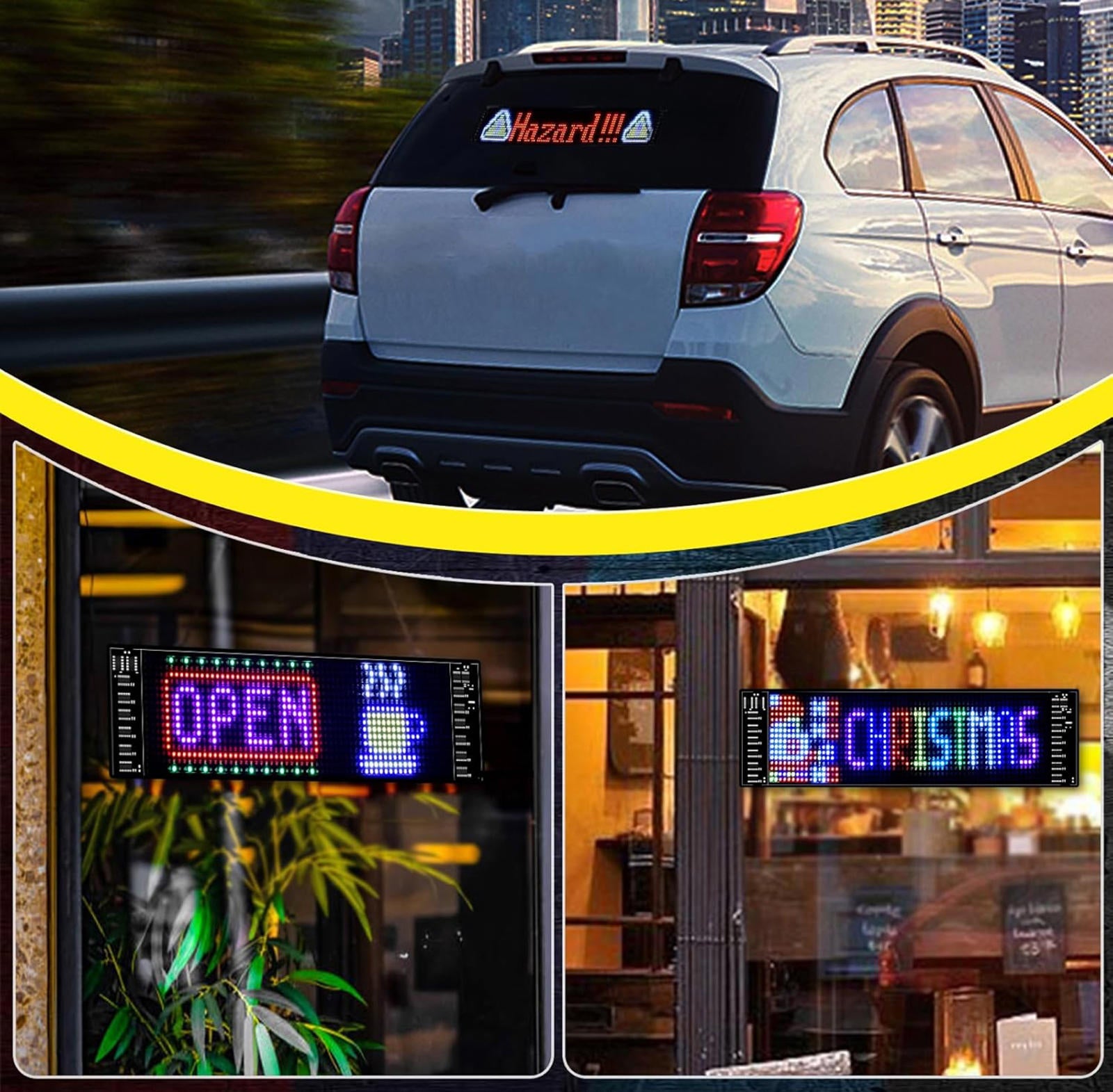 (NEW MSRP $39.99) Programmable LED Sign – Flexible, Bluetooth App, Animated 🚗💬
