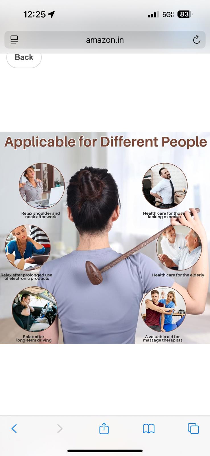 (NEW MSRP 39.95) Back Massager, 2 Style Wood Self Massage Tools for Back Neck