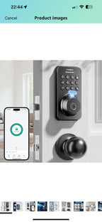(NEW MSRP $69.99) Fingerprint Keypad Deadbolt with Handle Set, Keyless Door Lock