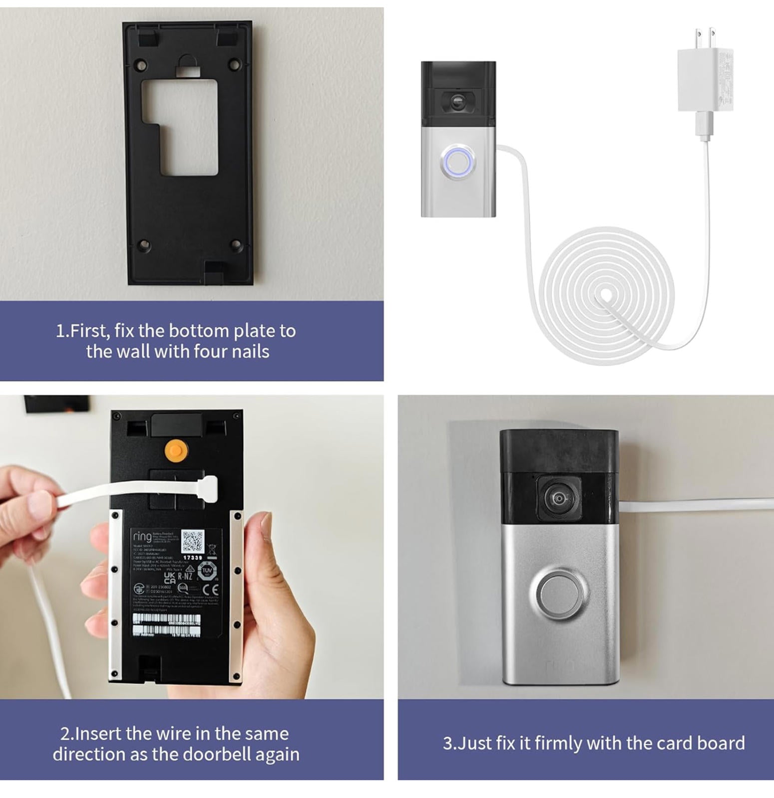 (MSRP $19.99) 16.4ft Bent USB-C Charging Cable for Ring Battery Doorbell
