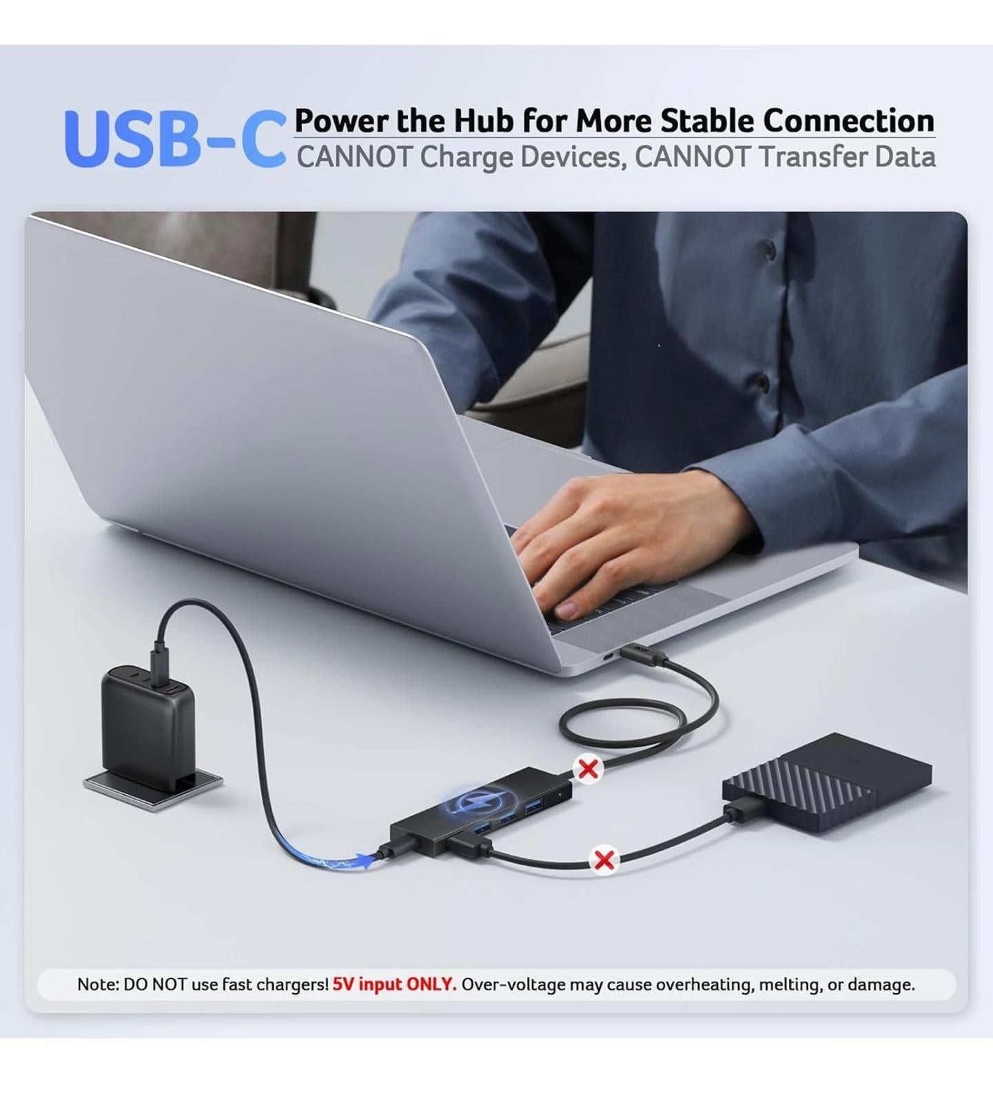 (NEW MSRP $15) Acer USB Hub 4 Ports, 4x USB 3.0 Hub, USB Splitter for Laptop