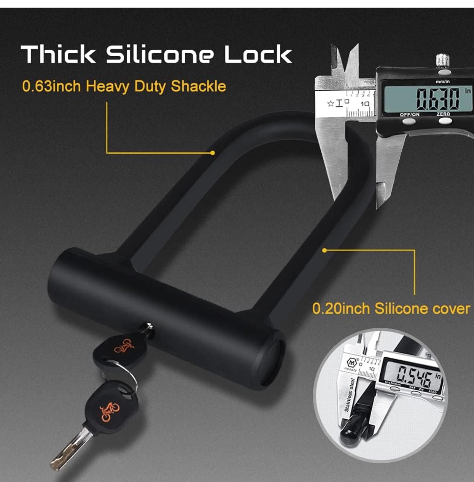 (NEW MSRP $29.99)  Heavy‑Duty Bike U‑Lock with 4′ Flex Cable & Mounting Bracket