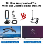 (MSRP $19.99) Indoor HDTV Antenna with Magnetic Base & Amplifier. 4K/1080p Ready