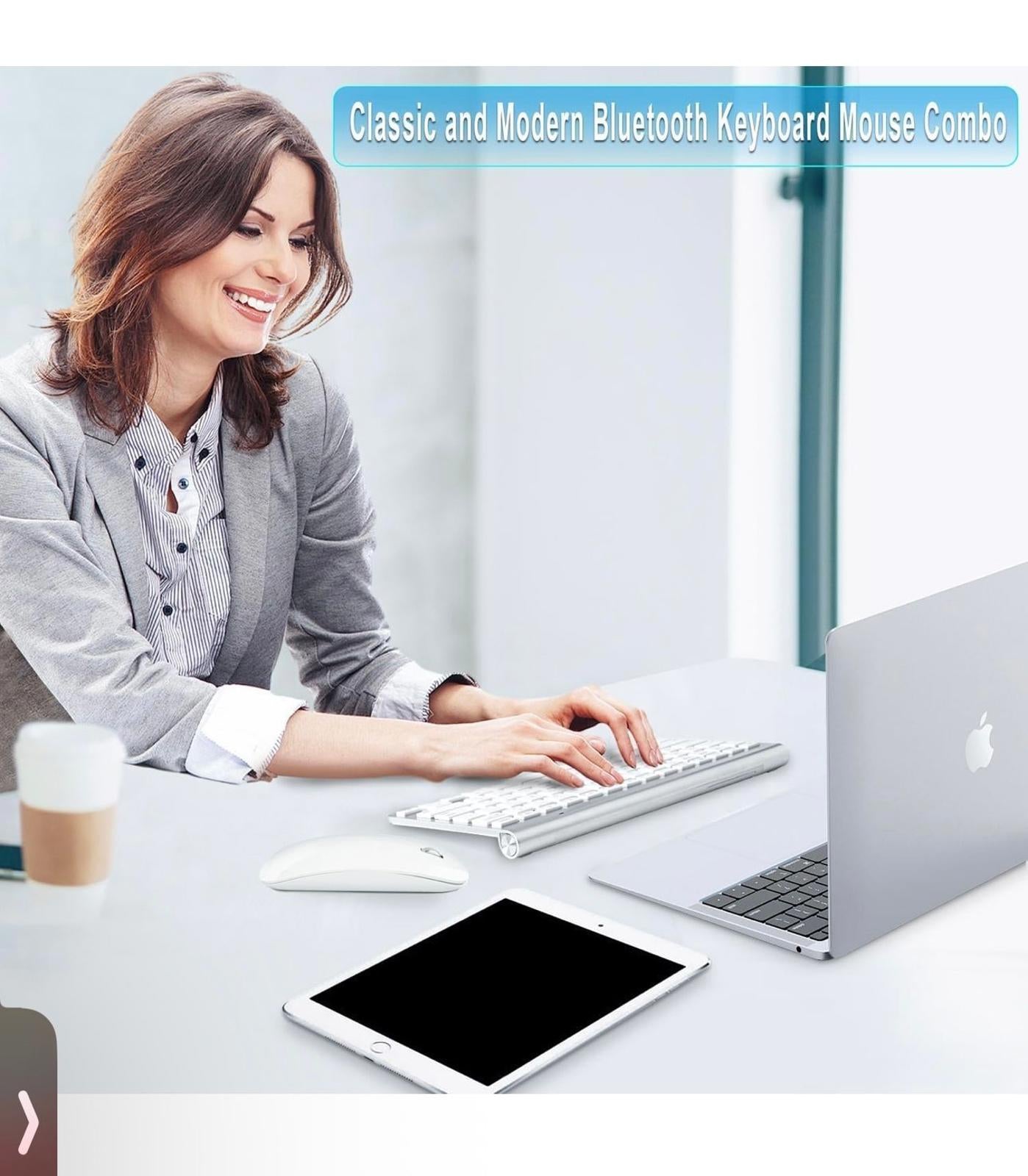 (NEW MSRP $35.99) Wireless Keyboard & Mouse Combo for Mac – USB-C + Bluetooth