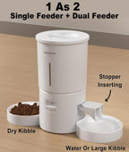 (MSRP $49.99) Dual Pet Feeder–4.2L, 6 Meals/Day,Voice Record,USB & Battery Power
