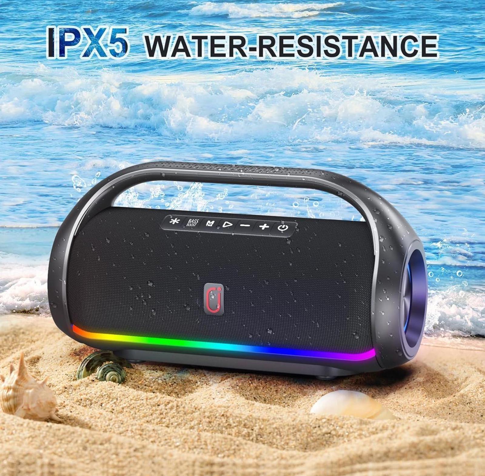 (MSRP $79.99) D20 IPX5 Waterproof Bluetooth Speaker 120W Peak, LED Lights & TWS