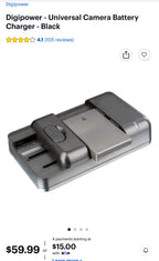 (MSRP $59.99)  Digipower TC‑200 Universal Camera Battery Charger – Travel-Ready