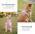 (MSRP $29.99) No-Pull Reflective Dog Harness Vest, Baby Pink/Grey, MEskimo
