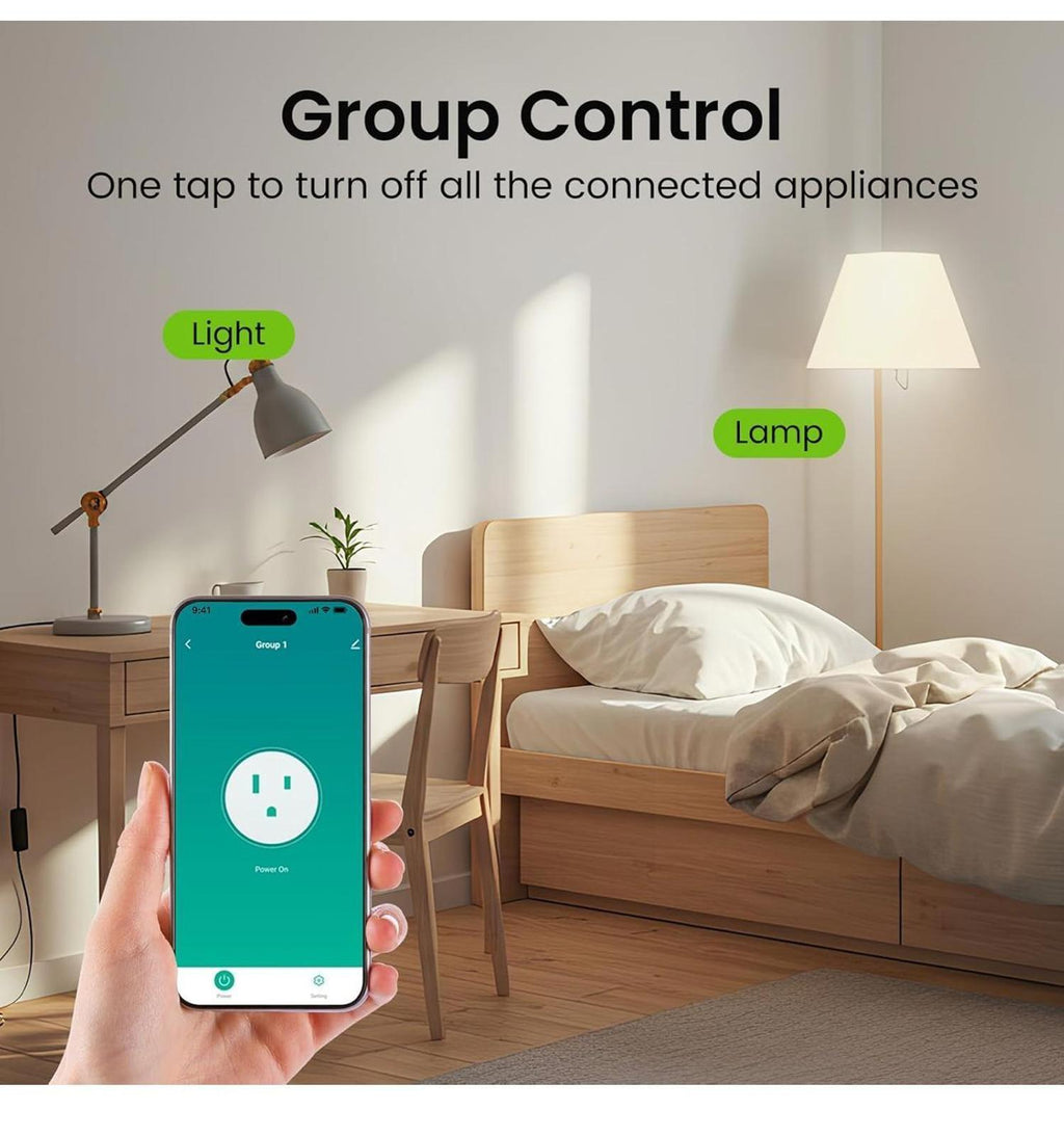 (NEW MSRP $26.39) GHome Smart Mini Plug 4-Pack, WiFi Outlet, Alexa & Google Home