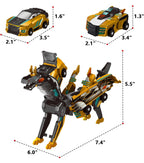 (MSRP $29.99) Intoypad Collision Transforming Dinosaur Car 2-in-1 Toy (GOLD)