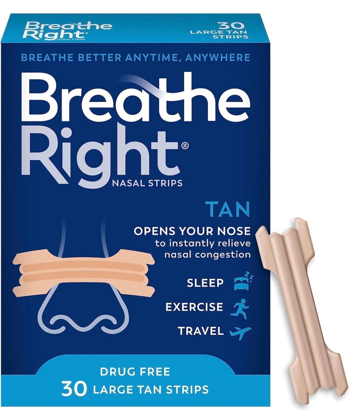 (MSRP $17.43) Breathe Right Original Nose Strips to Reduce Snoring