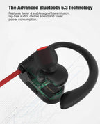 (MSRP $29.99) Otium U8 Bluetooth Earbuds – IPX7 Waterproof, Ear Hooks, 10 H Play