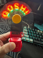 (NEW $33.99) Disney store Mickey Mouse handheld portable light-up message fan