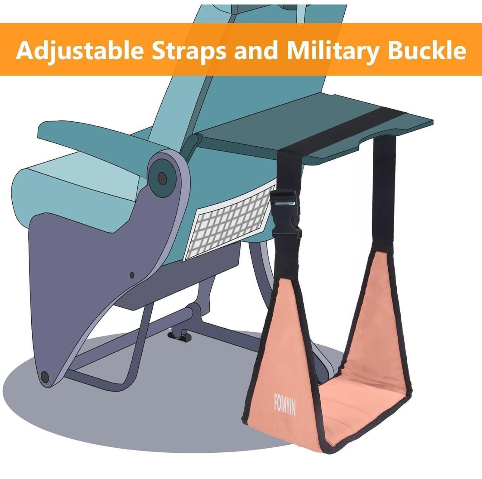 (NEW, MSRP $21.99) Airplane Memory-Foam Travel Footrest Hammock, Portable