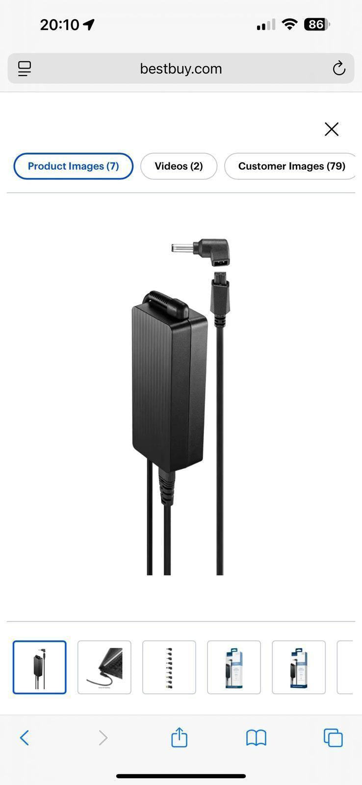 (NEW MSRP $59.99) Insignia universal 65W laptop charger, black - brand-new