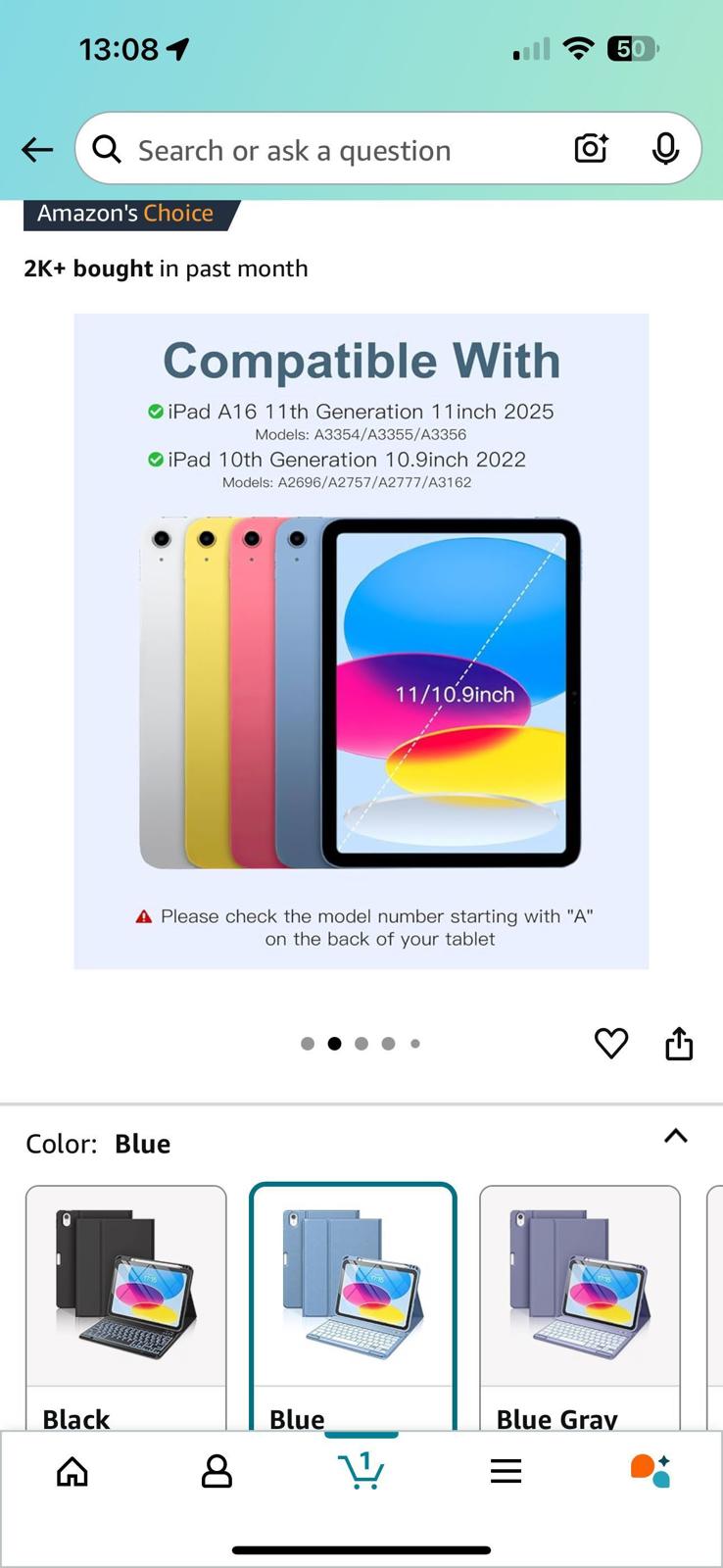(Open box, new) iPad 11th 10th Generation Case with Backlit Detachable Keyboard