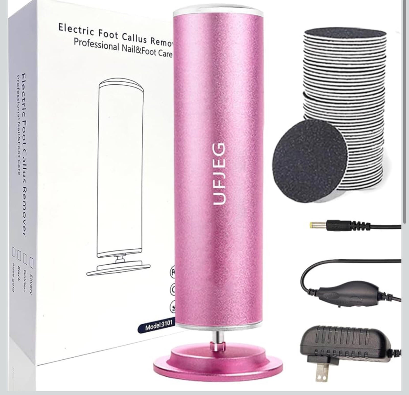 (NEW MSRP $24.99) Electric Callus Remover – Adjustable Speed, 60 Sandpapers