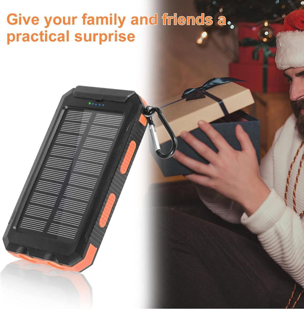 (NEW $30) Solar Power Bank 20000mAh Phone Charger Waterproof Battery Pack