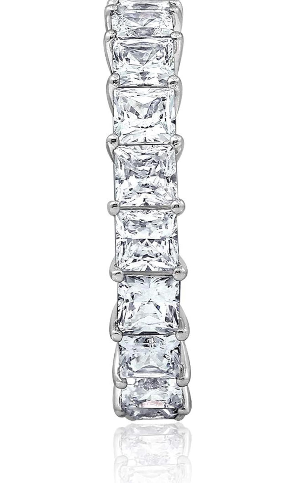 (MSRP $59.99) Sterling Silver Princess Cut All-Around Band Ring (Size 8)