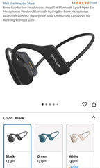 (NEW MSRP $39.99) Bone Conduction Headphones, BT5.2, Waterproof Open-Ear
