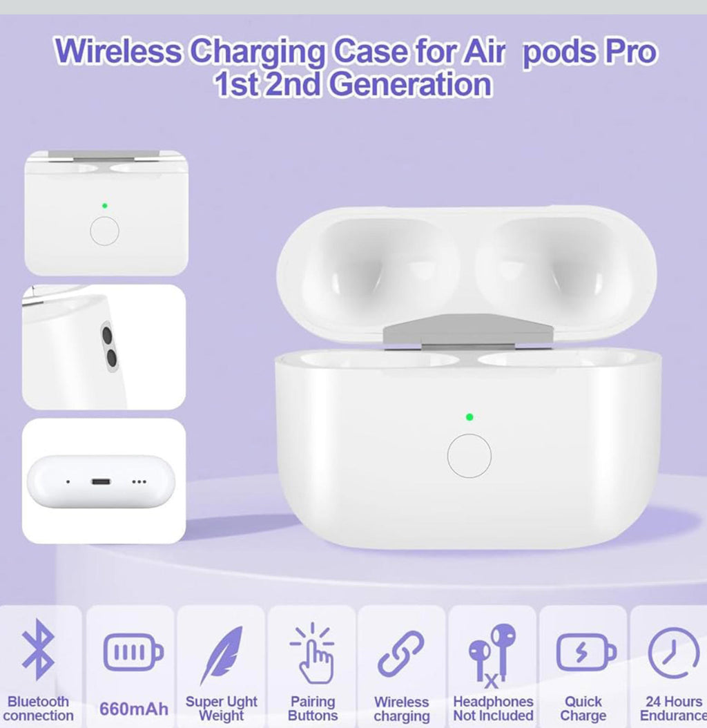(MSRP $19.99) Wireless Charging Case for AirPods – Replacement, Portable Power