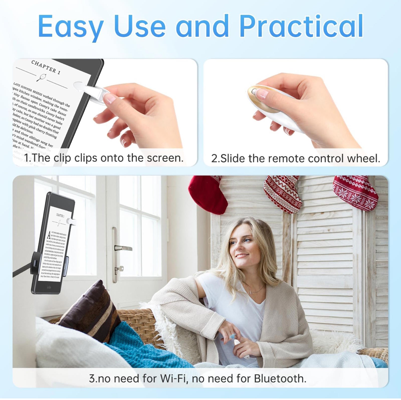 (MSRP $19.99) Kindle Page Turner Remote – Scroll Wheel, Streaming, Hands-Free