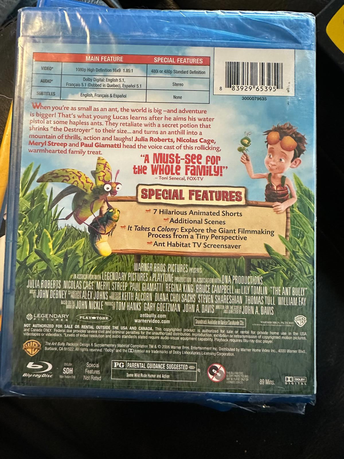 Blu-ray DVD Movie - The Ant Bully, with Nicolas Cage and Julia Roberts