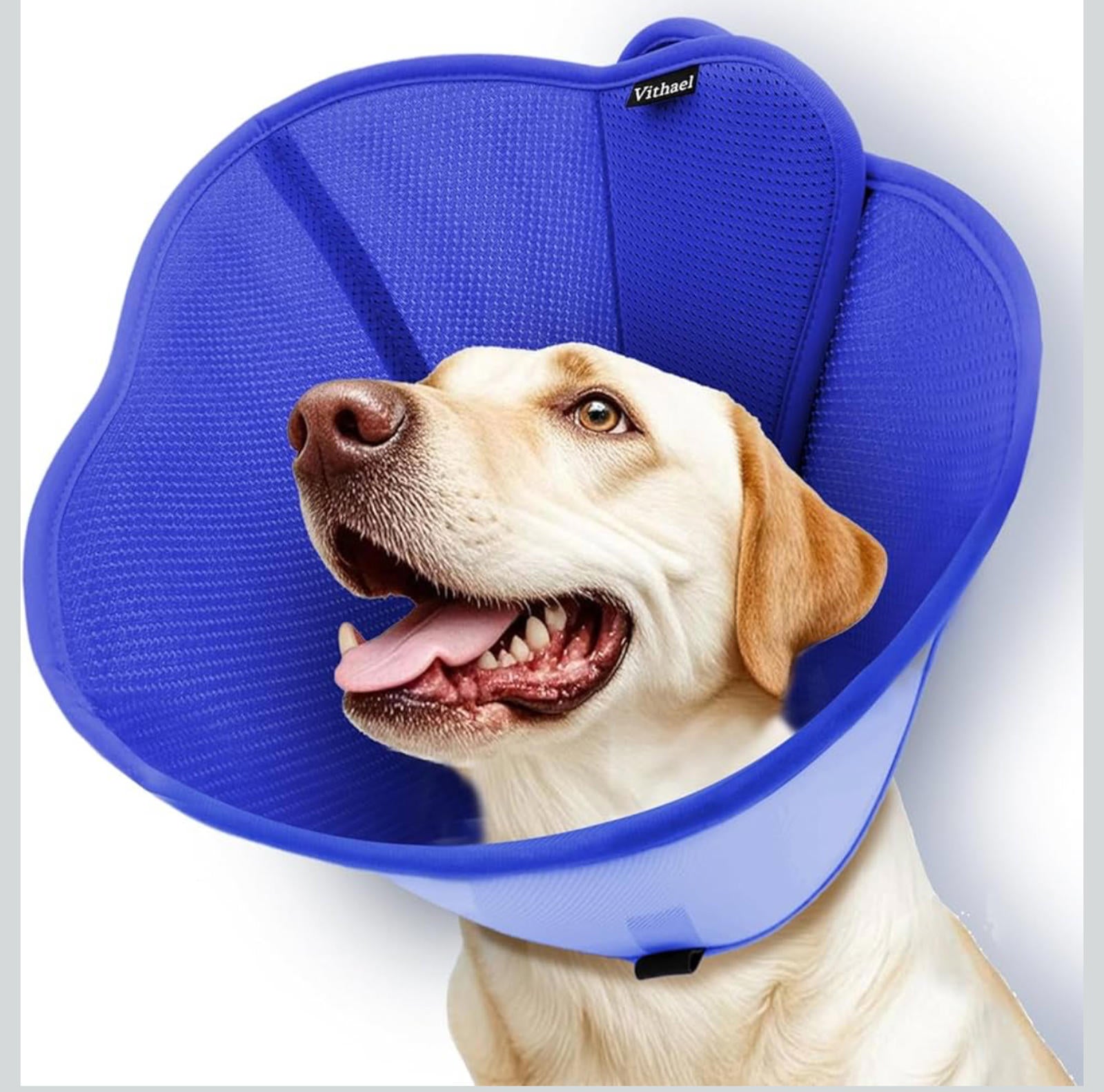 (MSRP $30.99)  Blue (Medium) Soft Dog Cone Collar – Breathable Recovery Cone