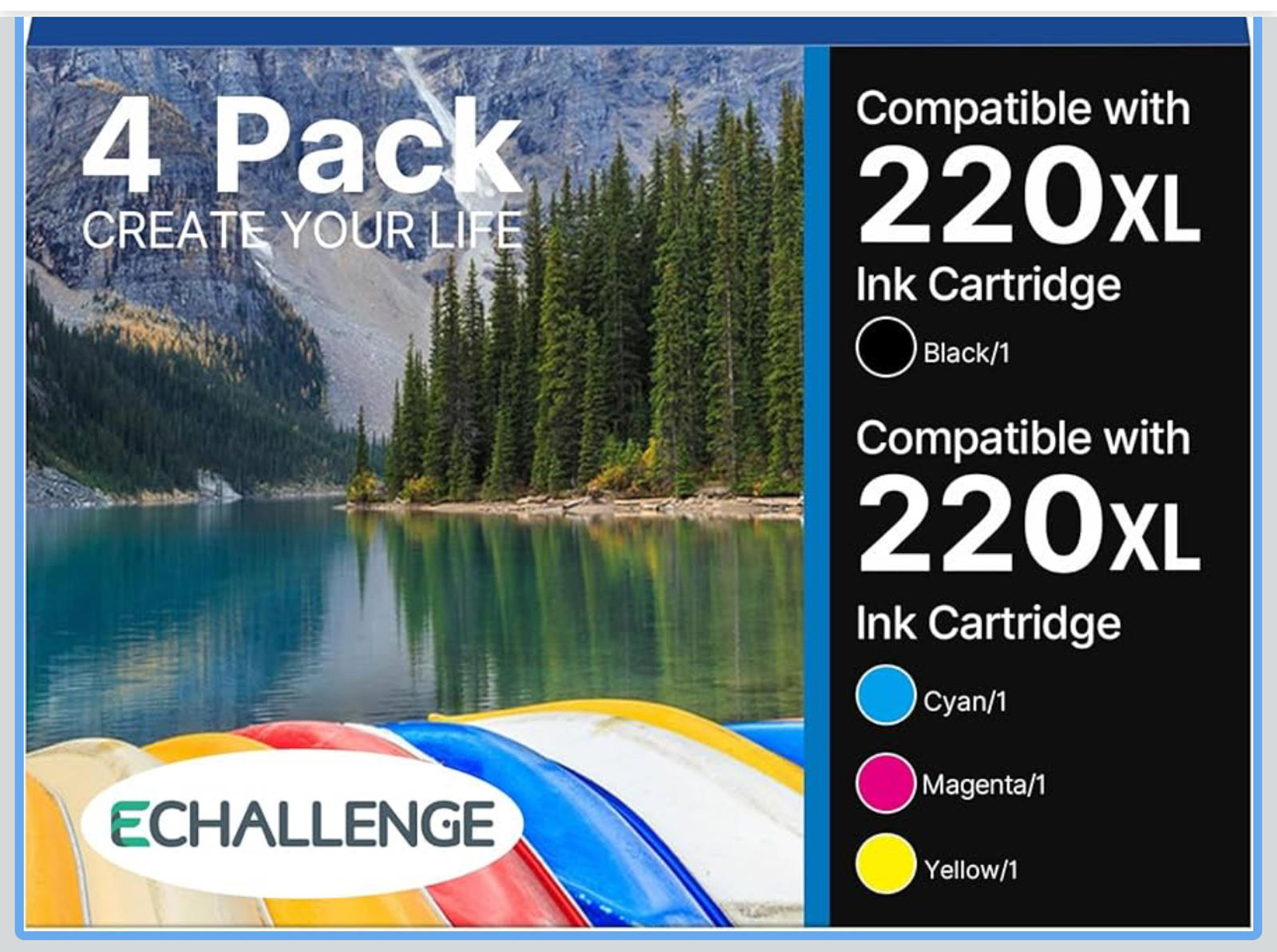 (MSRP 19.99) 220XL Ink Cartridges – Epson Compatible