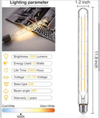 (MSRP $39.95) Pack of 6: 12W Edison-Style LED T10 Tubular Bulb – Dimmable E26