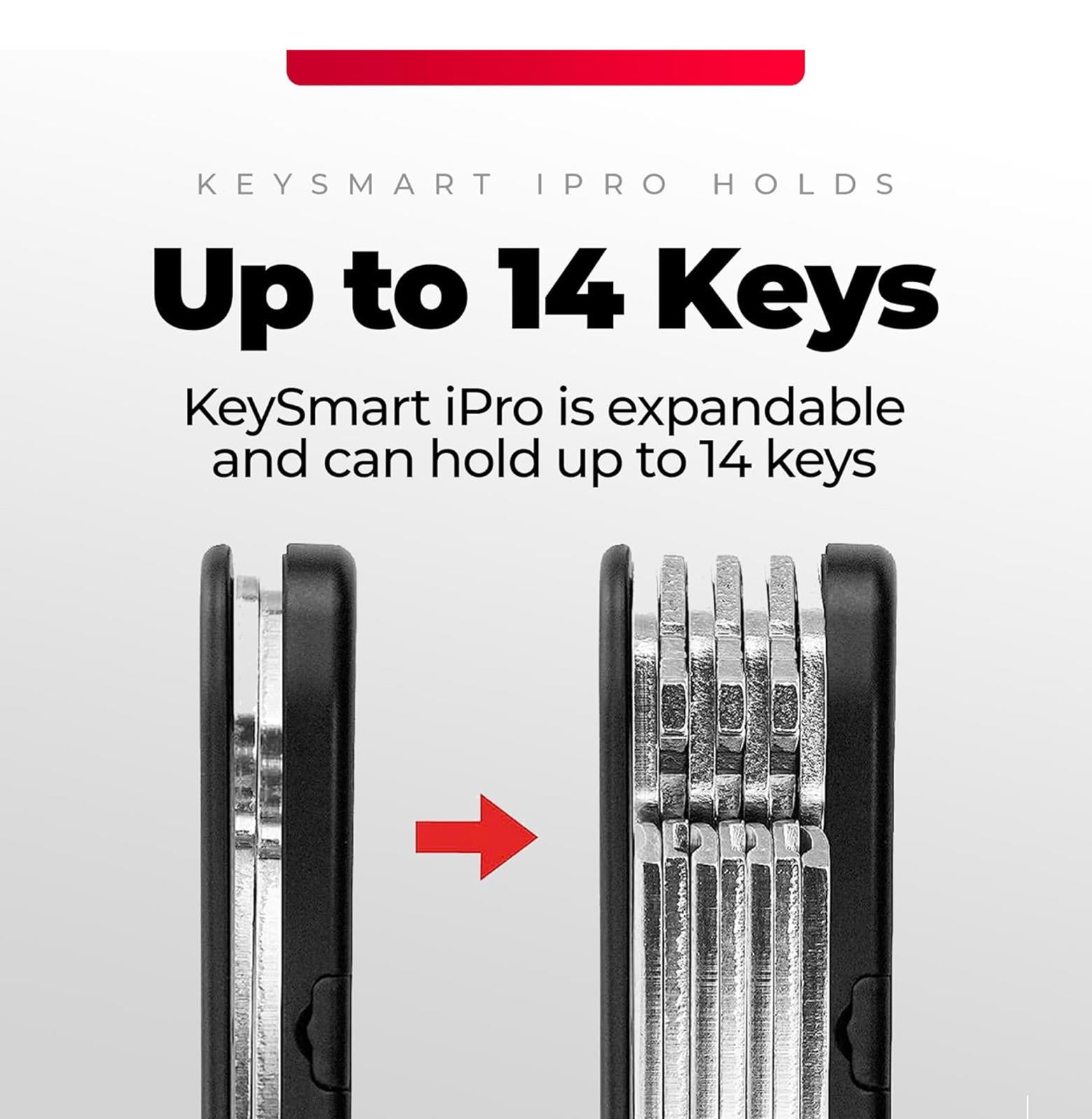(MSRP $39.99) KeySmart iPro Smart Key Organizer with Apple Find My & LED Light