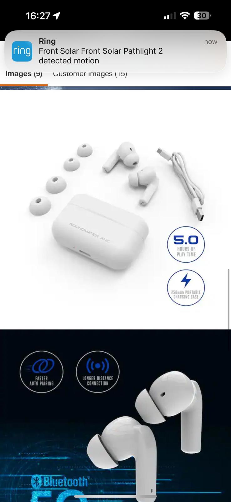 (NEW, MSRP $34.98) Sound Mates Pro Active Noise Cancelling, auto pairing earbuds
