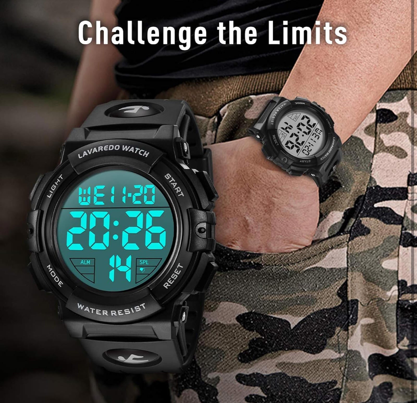 (MSRP $39.99) Men’s Waterproof Digital Sports/Military Watch with LED & Alarm