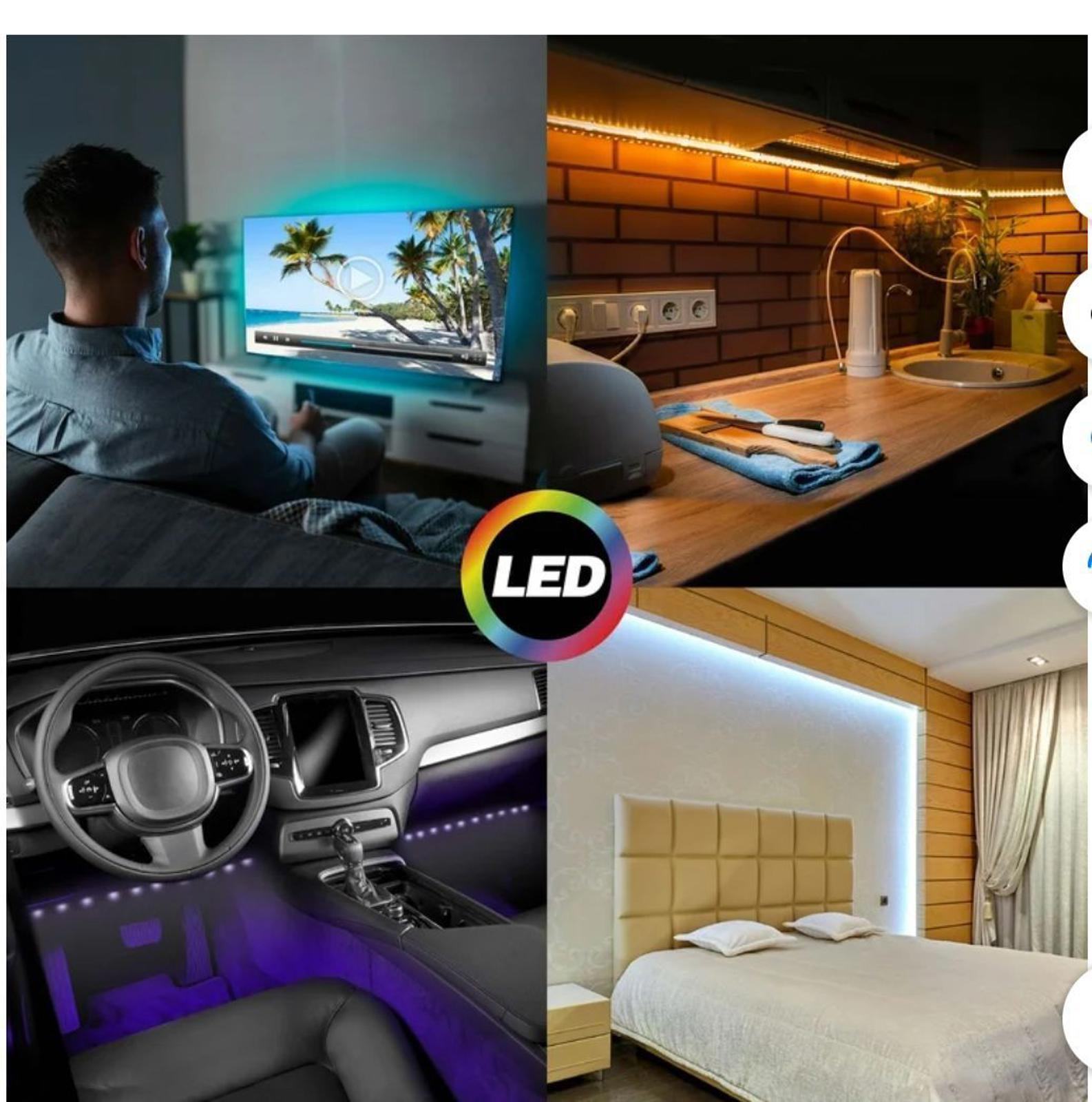 (NEW) Eubie Colorstrip LED Lights, 10 ft USB-Powered and Remote