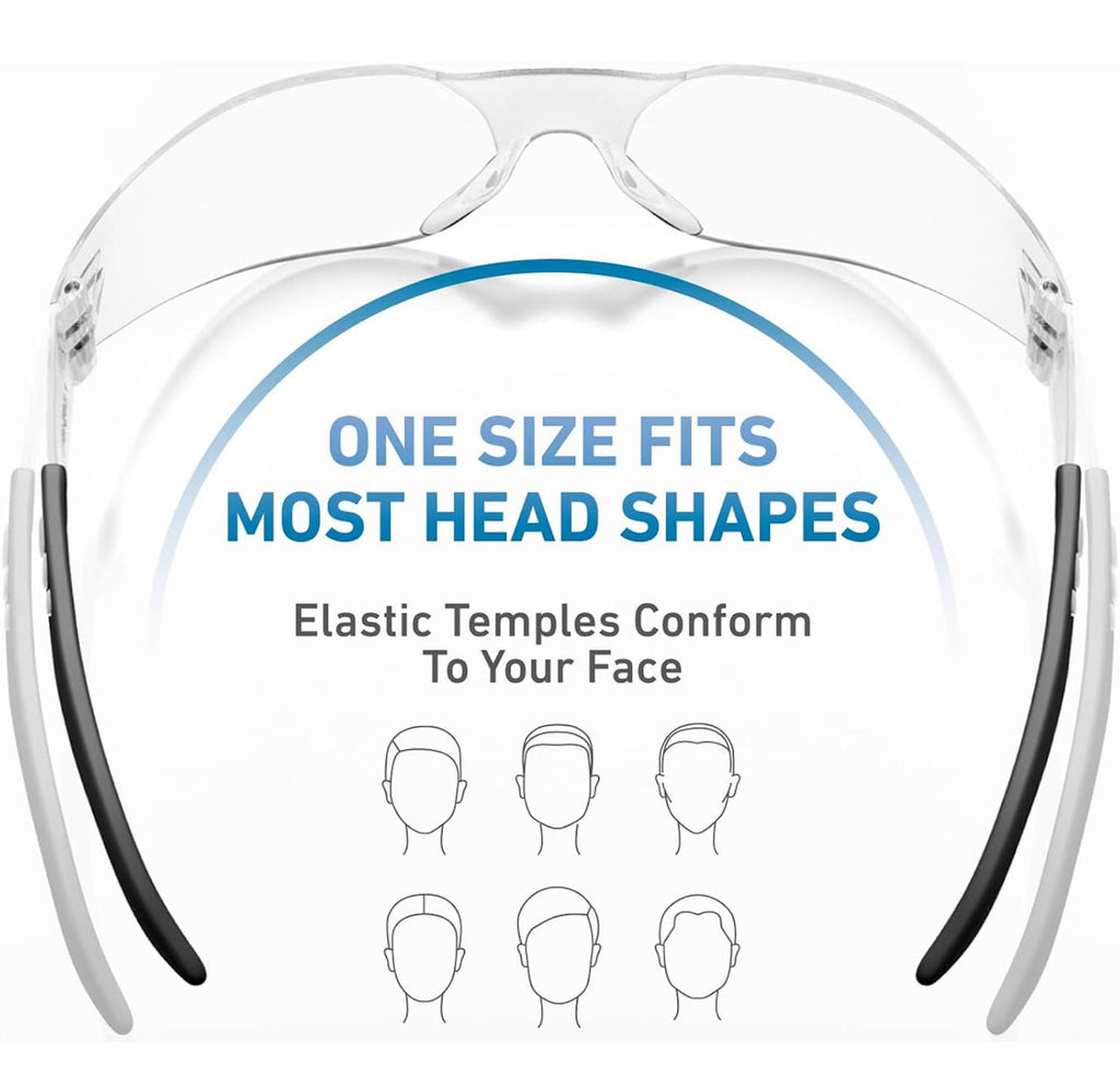 (NEW MSRP $59.99) 30 pairs of ANSI‑Rated Safety Glasses – Wraparound Clear Lens
