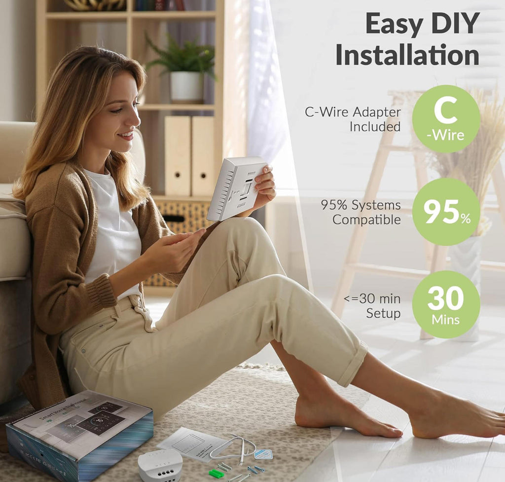 (MSRP $139.99) NBONEBS BHP‑8000c Wi‑Fi Smart Thermostat Touchscreen