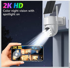(MSRP $89.99) 2K Solar PTZ WiFi Outdoor Camera –Pan/Tilt, AI, Color Night Vision